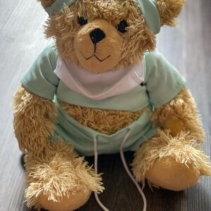 Mrs Fields Plush Dr. Bear Get Well Advertising super-soft Scrubs